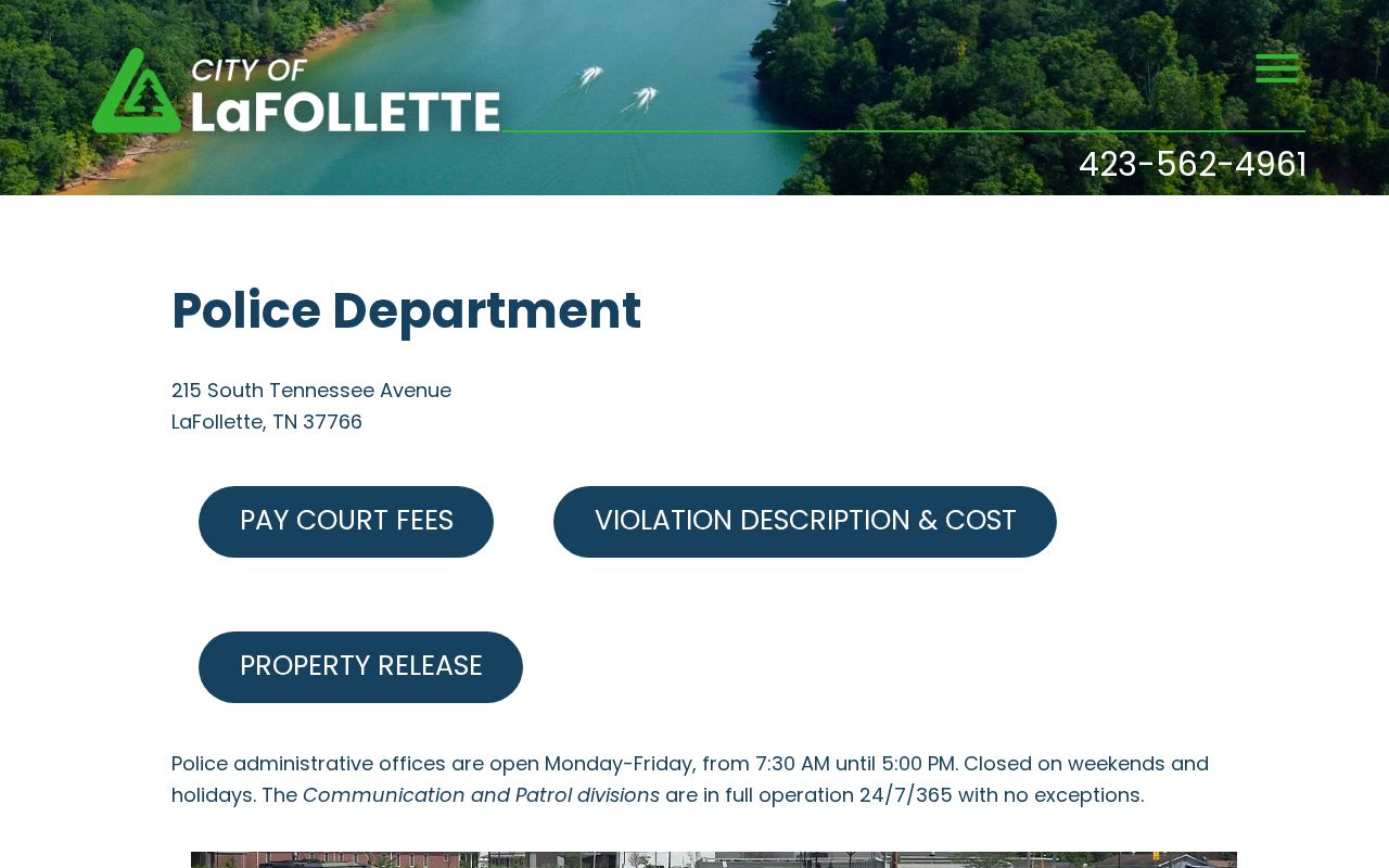 La Follette Police Department arrest records and public report information