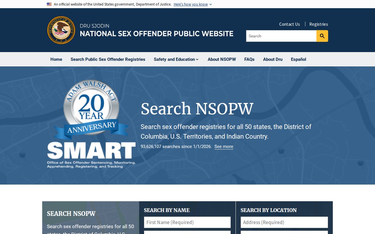 National sex offender registry search supporting Campbell County checks