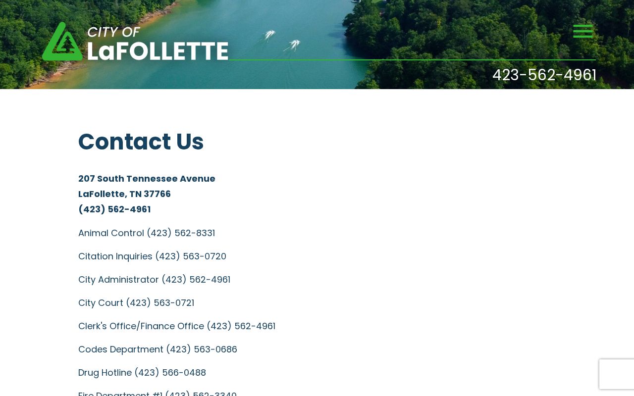 La Follette city and court contacts for local record checks